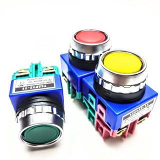 Nút Nhấn Nhả Không Đèn Yongsung YSAP12-11 Phi 25 Ba Màu Xanh Vàng Đỏ (Hàn Quốc)