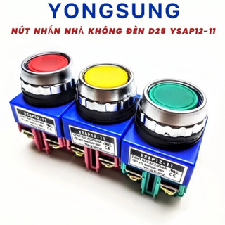Nút Nhấn Nhả Không Đèn Yongsung YSAP12-11 Phi 25 Ba Màu Xanh Vàng Đỏ (Hàn Quốc)