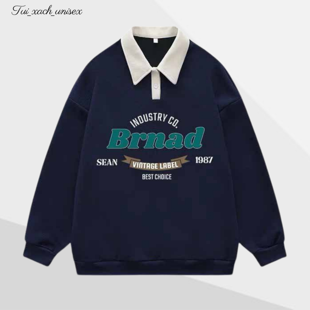 Áo Sweater polo BRNAD Nam Nữ Form Rộng Phối Layer Chất Nỉ Unisex Thời Trang Trẻ Trung k1