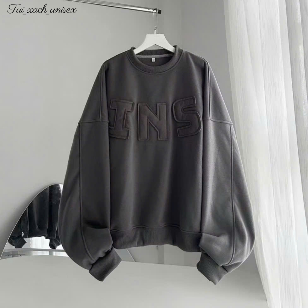 Áo Nỉ cổ tròn Nỉ Nam Nữ Unisex ULZZANG Form Rộng In Chữ Nổi INS Tay Phồng Chất Dày, Bo Dệt 5 Màu SSL