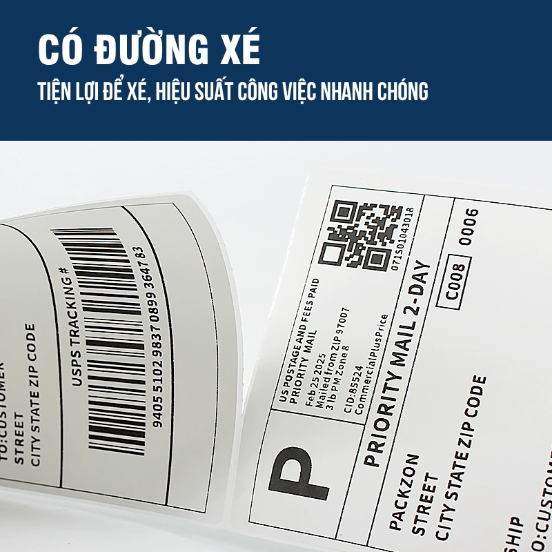 Giấy In Nhiệt Tự Dính A6 100x150mm – 500 Tờ Dạng Tập, In Bill Tem Vận Đơn Cho Máy In Nhiệt Tốc Độ Cao