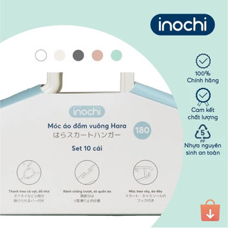 Bộ 10 móc áo Inochi Hara 180 vuông – móc treo đầm, cà vạt, đồ nhỏ, chống trượt, chống xô quần áo