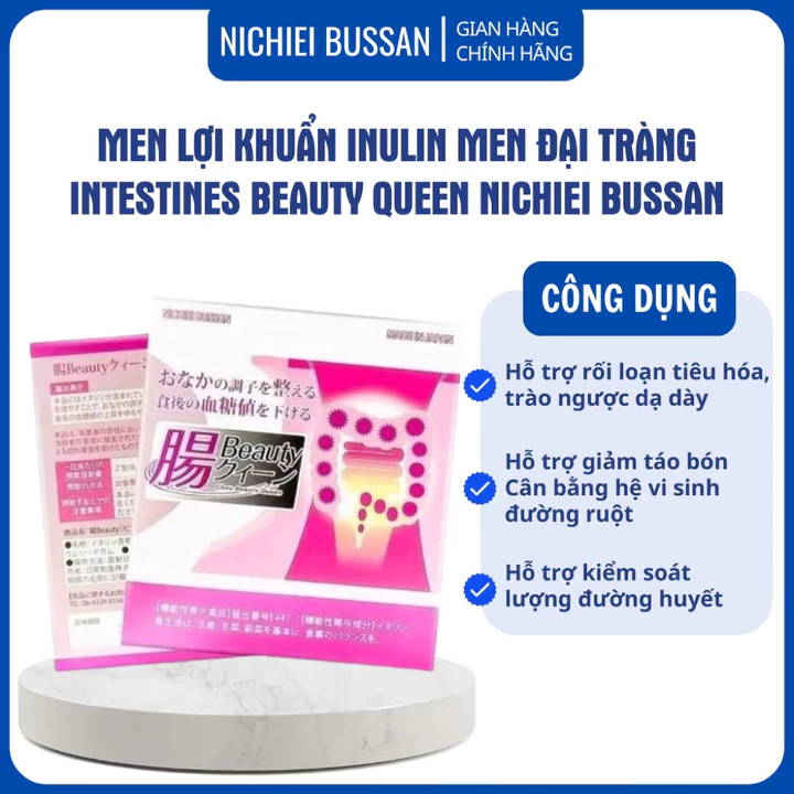 Men inulin Nhật Bản - chou beauty queen Nichiei bussan hỗ trợ tiêu hoá - men tiêu hoá - men lợi khuẩn inulin chuỗi dài