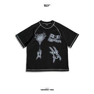 Áo thun cổ tròn SLY form Raglan Venom Black