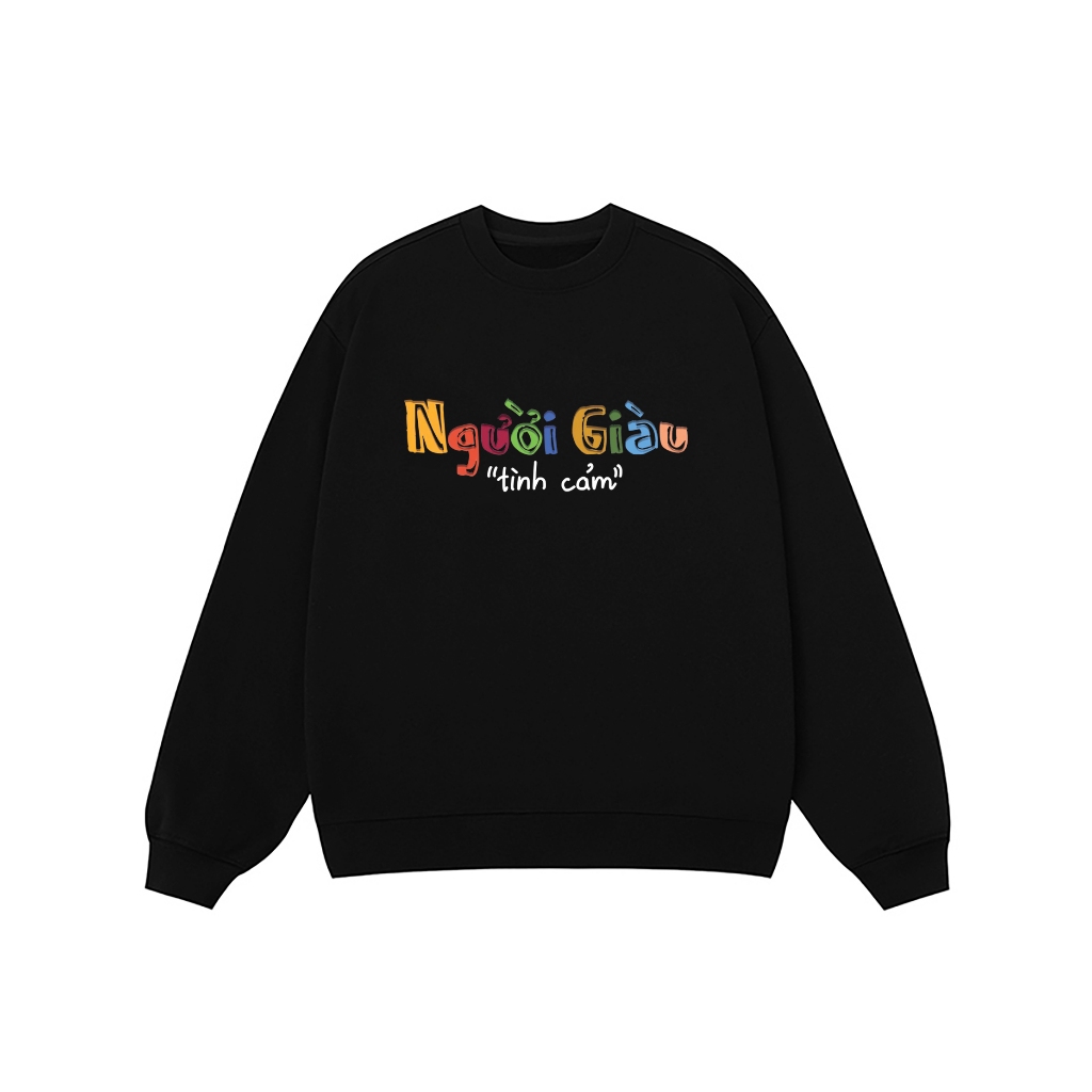 Áo Vớ Vẩn Vui Tươi REDLABEL Áo Sweater NGƯỜI GIÀU TÌNH CẢM Áo Sweatshirt Nỉ Oversize Nam Nữ SWT36