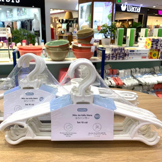 Set 10 móc quần áo Hara 183 Inochi – nhựa nguyên sinh cao cấp, bền bỉ, giúp quần áo gọn gàng