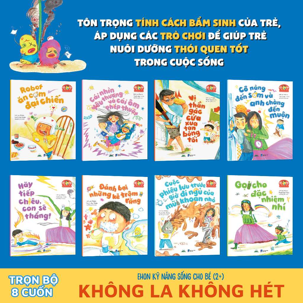 Sách - Combo 8 Cuốn Ehon Kỹ Năng Sống Cho Bé (2+) - Không La Không Hét - NXB Dân Trí