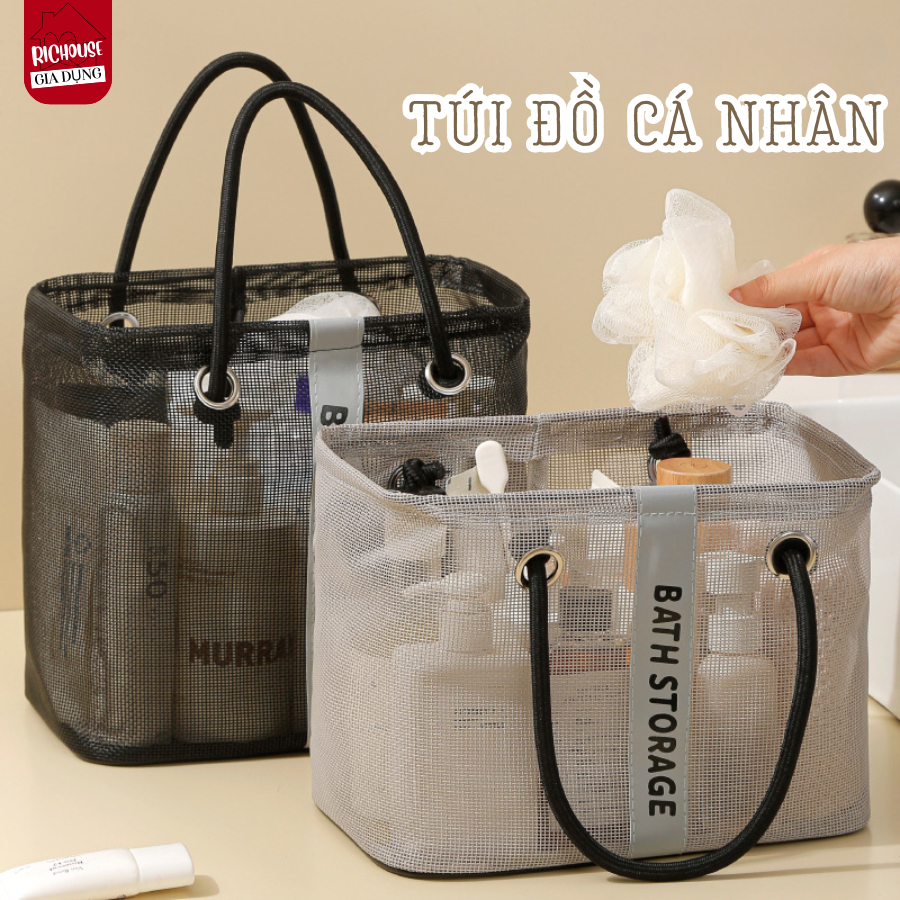 Túi Lưới Đựng Đồ Nhà Tắm Cá Nhân, Túi Đựng Mỹ Phẩm Đi Du Lịch Chống Thấm Thoáng Khí