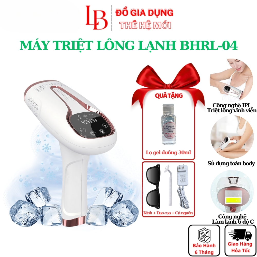Máy triệt lông lạnh IPL BHRL-04 Pro 9 cấp độ, máy triệt lông vĩnh