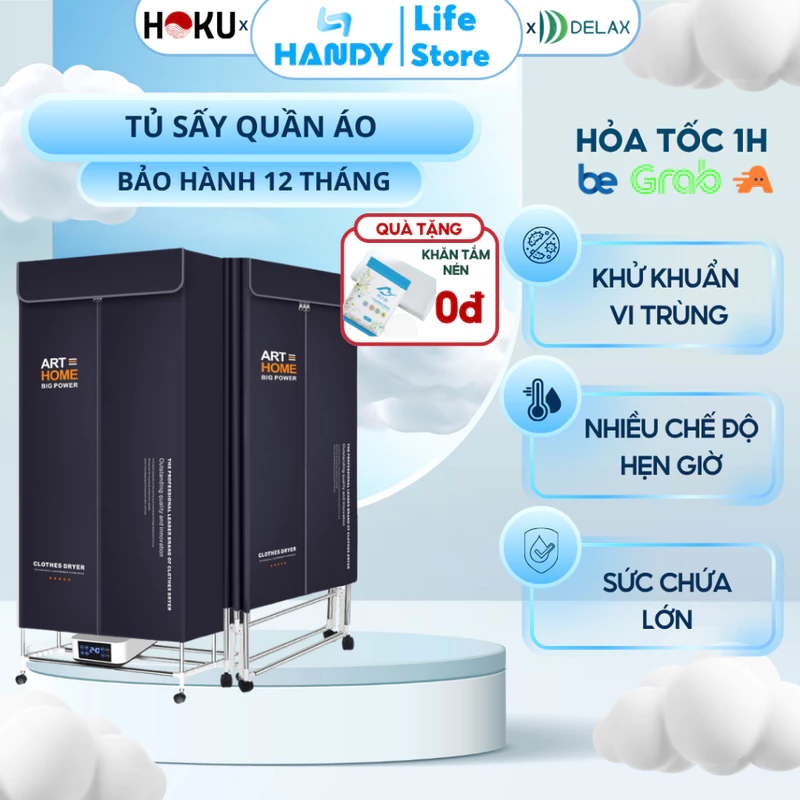 Máy Sấy Quần Áo HOKU Tủ Sấy Đa Năng Treo Tường Khử Trùng Khử Khuẩn, 2 Chế Độ Sấy, Tiết Kiệm Diện Tích SQA03 — ảnh 1