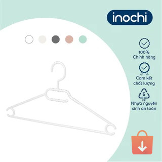 Set 10 móc áo chống trượt Inochi Hara 186 – thiết kế hai thanh chống trượt, treo váy áo dây tiện lợi
