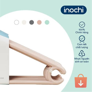Set 10 móc áo chống trượt Inochi Hara 186 – thiết kế hai thanh chống trượt, treo váy áo dây tiện lợi