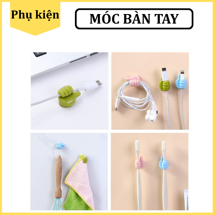 Miếng Dán Tường Hình Bàn Tay Tiện Lợi Dễ Thương Cố Định Dây Sạc Đa Năng - Giao màu ngẫu nhiên
