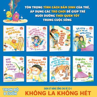 Sách - Combo 8 Cuốn Ehon Kỹ Năng Sống Cho Bé (2+) - Không La Không Hét