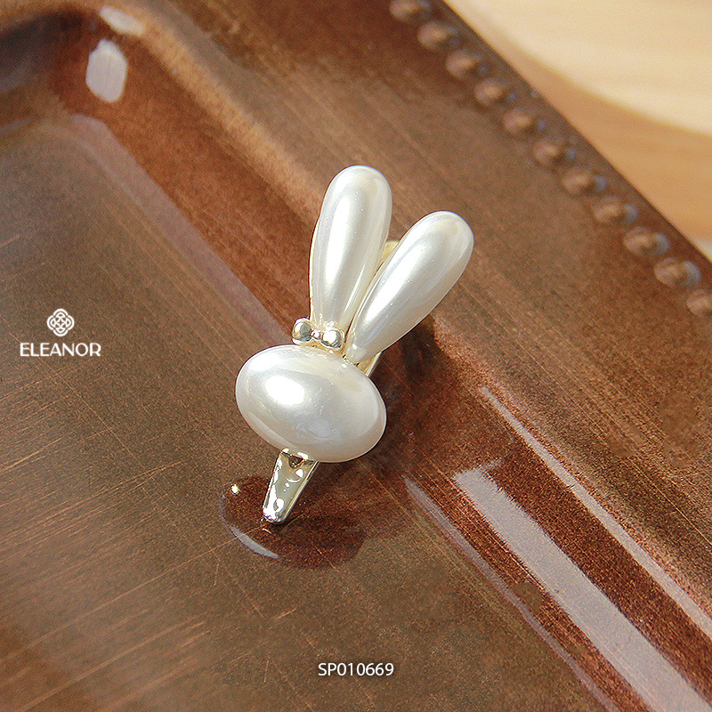 Set kẹp tóc nữ Eleanor Accessories thiết kế hình con thỏ đính đá kẹp tóc mái phụ kiện tóc 10669