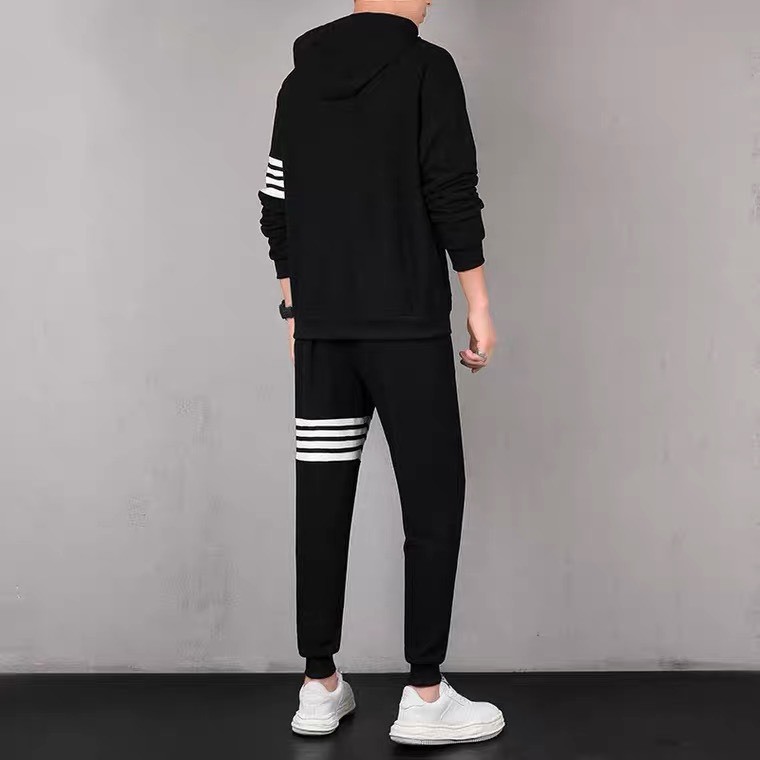 Đồ bộ nỉ nam thu đông dài tay Họa Tiết Bốn Sọc chất nỉ thể thao cao cấp có bigsize - unisex K1