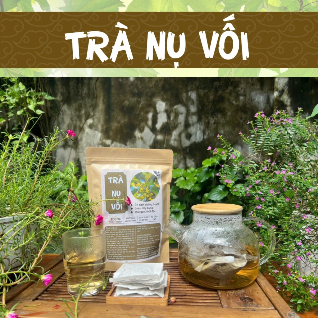 HÒA BÌNH ORGANIC - Trà Túi Lọc Nụ Vối - Ổn định đường huyết, thanh nhiệt, Giảm cân - Bịch 50 lọc