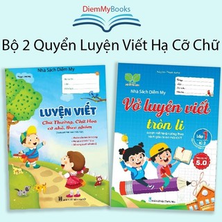 Sách- Bộ 2 Quyển Vở Luyện Viết Chữ Nhỏ Tròn Li Hạ Cỡ Chữ Tập Tô Chữ Thường, In Hoa, Từ Câu Từ Dành Cho Học Sinh Lớp 1