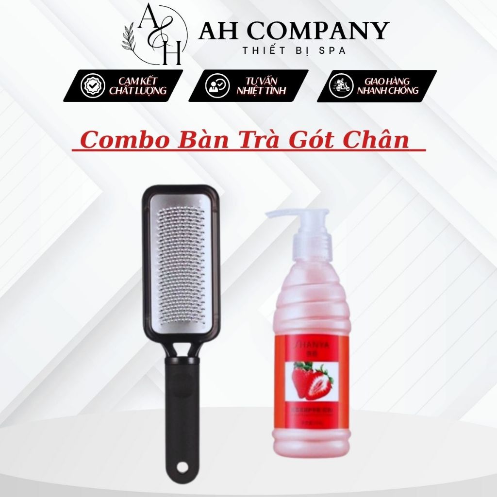 Combo Bàn Chà Gót Chân & Kem Dưỡng Ẩm Da Làm Mềm Da, Thiết Kế Nhỏ Gọn Sử Dụng Tiện Lợi