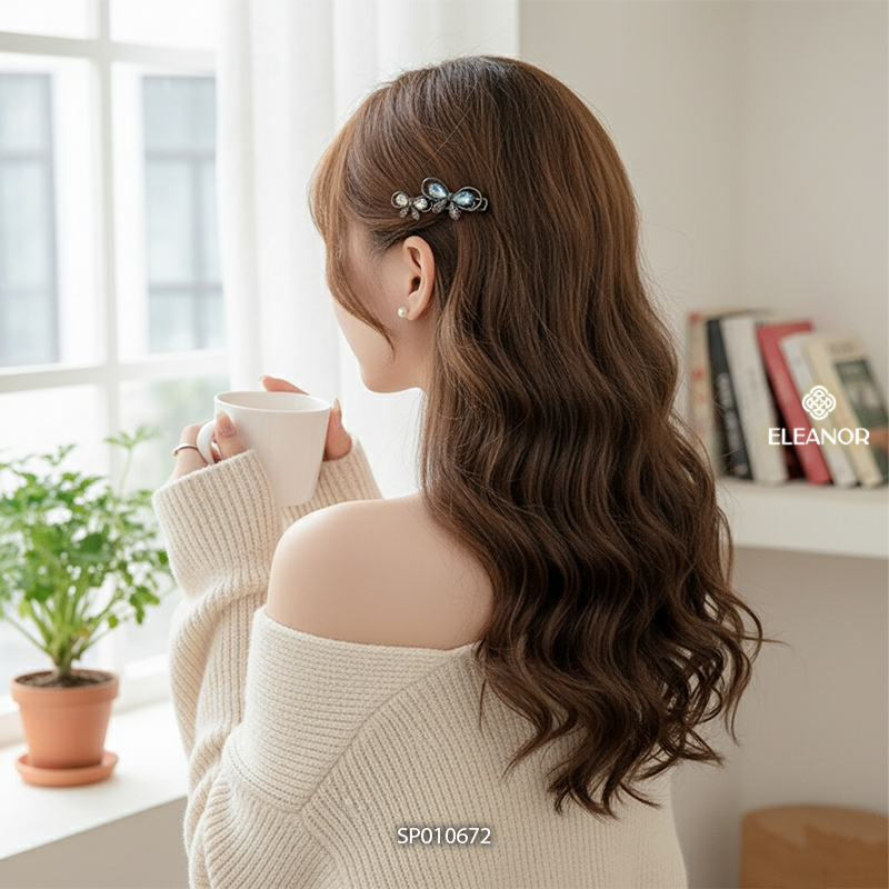 Kẹp tóc nữ Eleanor Accessories thiết kế hình hồ điệp đính đá kẹp tóc mái phụ kiện tóc 10672