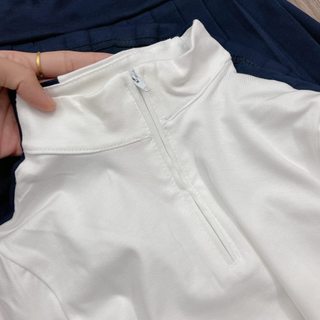 Sét thun zip cổ khóa kèm chân váy ly