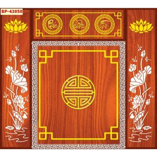 Tranh 3D dán tường bằng vải lụa cao cấp vị trí ban thờ, bàn thờ gia tiên KHỔ LỚN, Tranh lụa