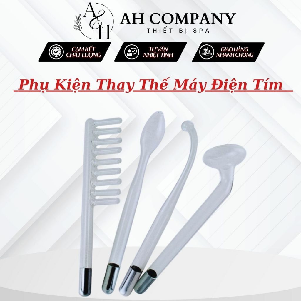 Phụ Kiện Thay Thế Cho Máy Điện Tím, Đầu Thủy Tinh Thay Thế  Cầm Tay 5in1