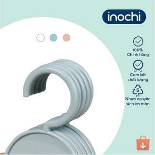 Set 5 móc áo trẻ em Inochi Hara 188 – thiết kế thông minh, có lỗ treo chống tuột quần áo