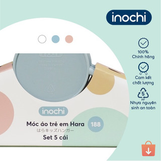 Set 5 móc áo trẻ em Inochi Hara 188 – thiết kế thông minh, có lỗ treo chống tuột quần áo