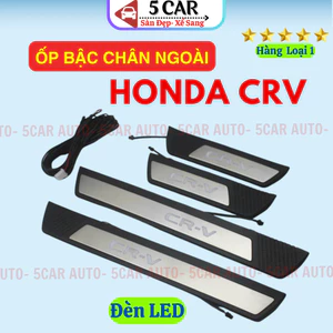 Ốp bậc cửa ngoài xe Honda CRV 2014- 2025 chất liệu nhựa 3D có LED, chống xước cửa xe, tăng tính thẩm mỹ