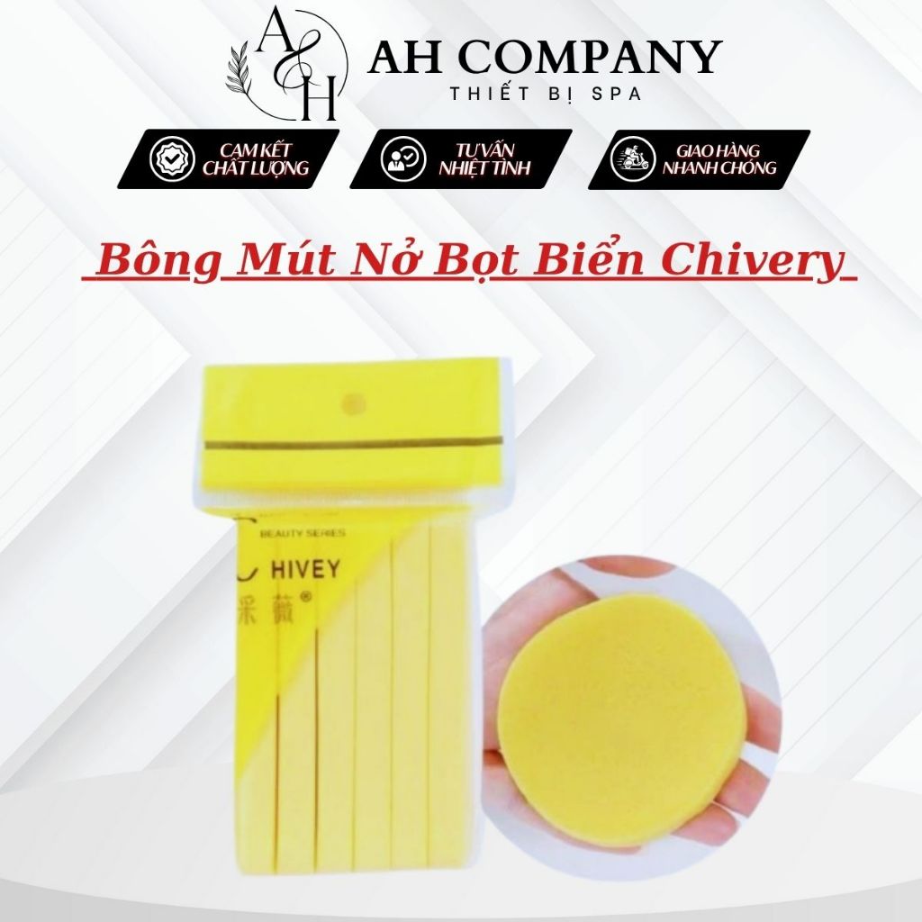 Mút Nở, Bông Mút Nở Rửa Mặt, Bọt Biển Nở Chivey Mềm Mịn, Thiết Kế Nhỏ Gọn Sử Dụng Tiện Lợi