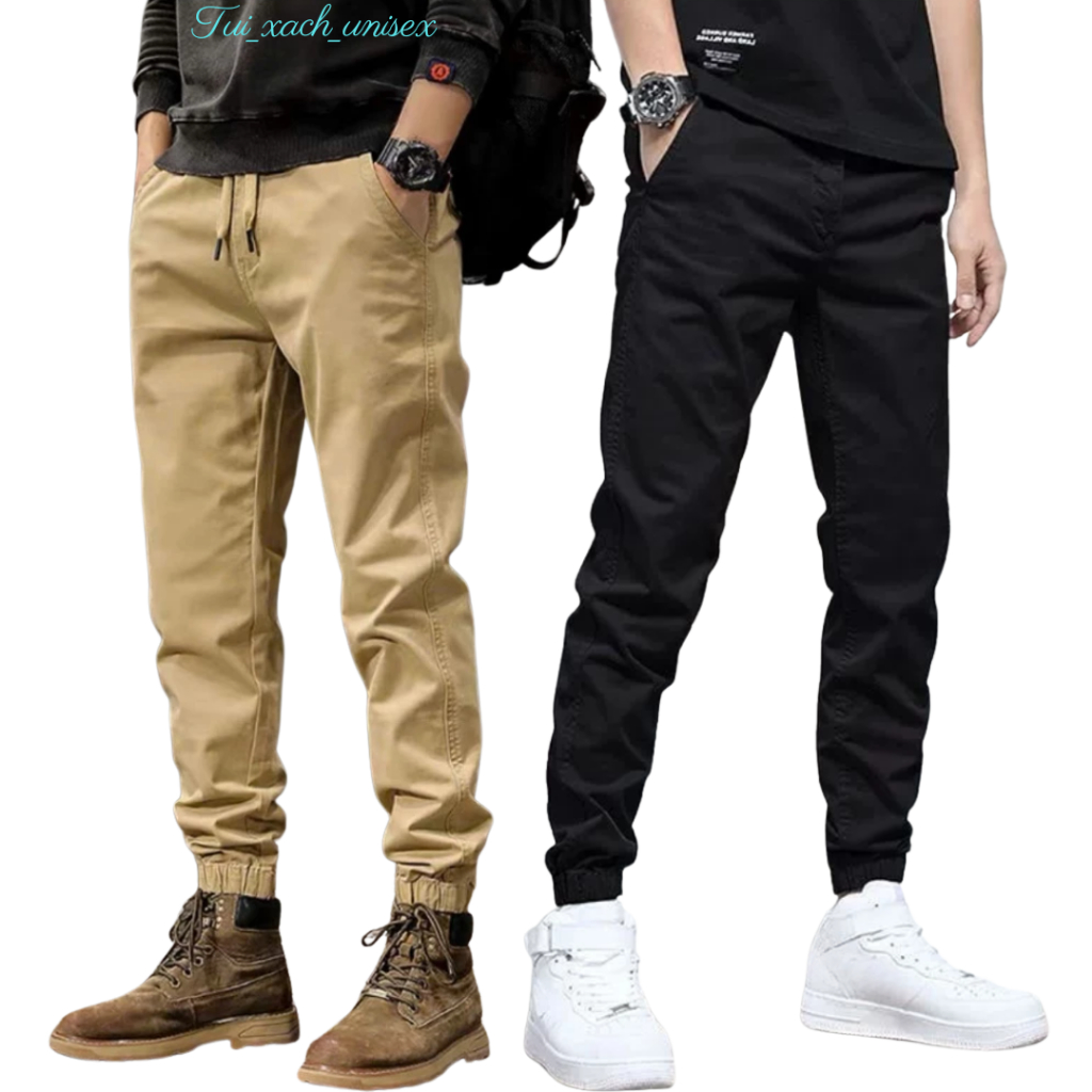 ❤️ NHIỀU KIỂU ❤️ Quần Jogger Nam Nữ Kaki Trơn Ống Bo Lưng Thun Trẻ Trung Phong Cách Thể Thao S1