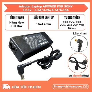 Sạc Laptop APOWER For Sony VAIO 19.5V – 3.3A/3.9A/4.7A/6.15A – Dùng Cho VAIO E, S, Z, Fit, Pro, Duo