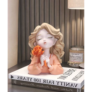 Cô Gái Dễ Thương Để Bàn Đồ Trang Trí Trang Trí Nhà Đẹp Trai Hình Nhỏ Bắc Âu Nhựa Tượng Văn Phòng Trang Trí Bàn Làm Việc