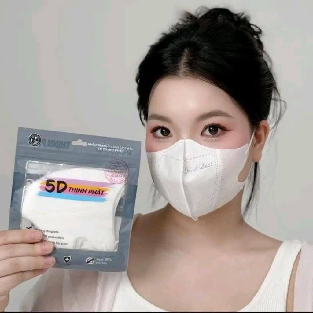 Thùng 100 chiếc Khẩu trang 5D Mask Thịnh Phát 10 túi kháng khuẩn 10 chiếc/túi