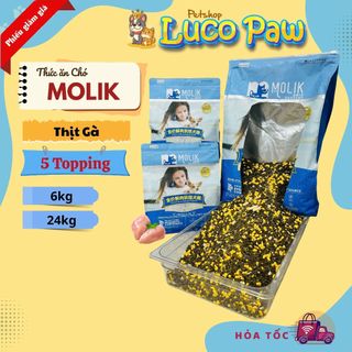 Hạt Cho Chó MOLIK [6kg - 24kg]với 5 loại topping chăm sóc tiêu hóa ,tăng cường hệ miễn dịch_