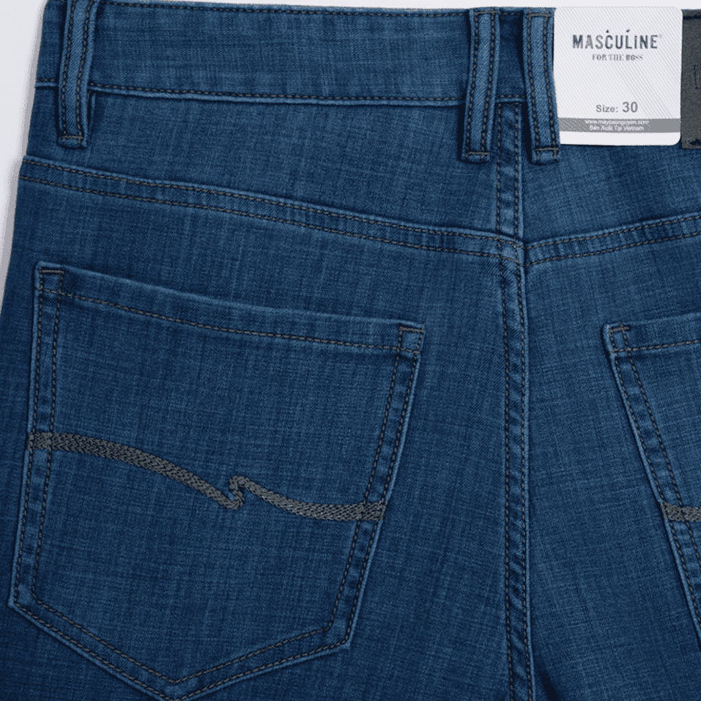 Quần jeans nam MASCULINE MJRC52 Form Regular túi trước chéo – Quần jean trung lông cừu cao cấp