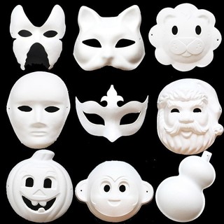 Mặt nạ giấy chưa tô nhiều mẫu mã cho bé chơi tô màu và chơi mặt nạ trung thu hóa trang halloween