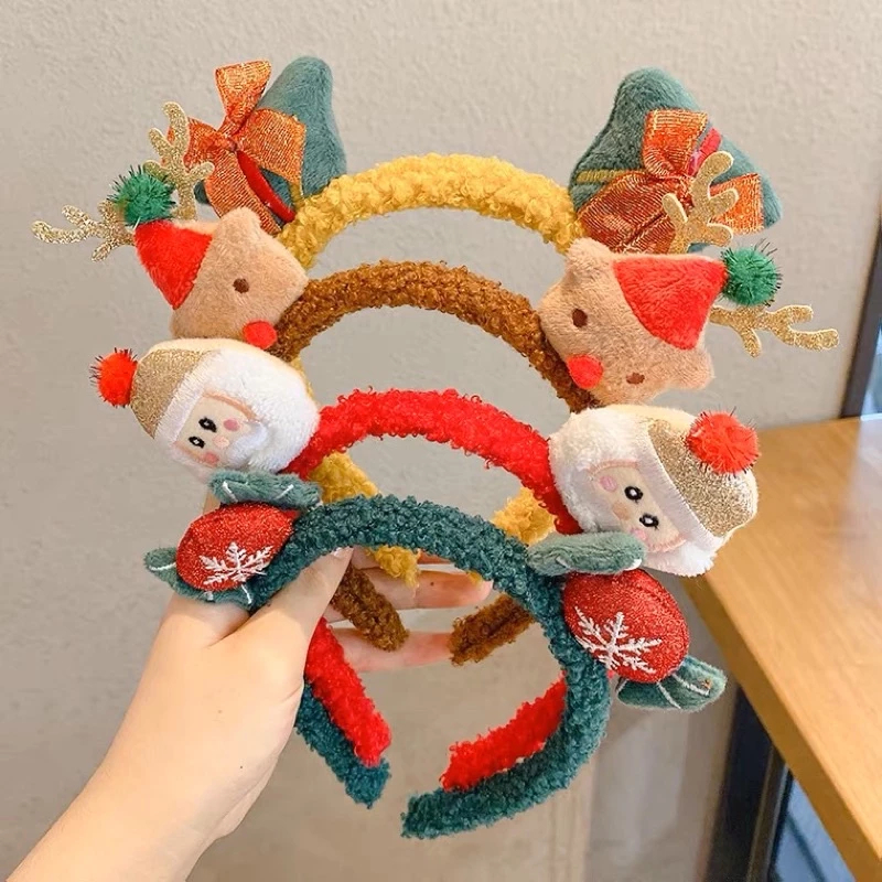 Bờm/Băng Đô Cài Tóc Giáng Sinh Hình Ông Già Noel Bằng Lông Nhung Dễ Thương Phụ Kiện Tóc Empoli
