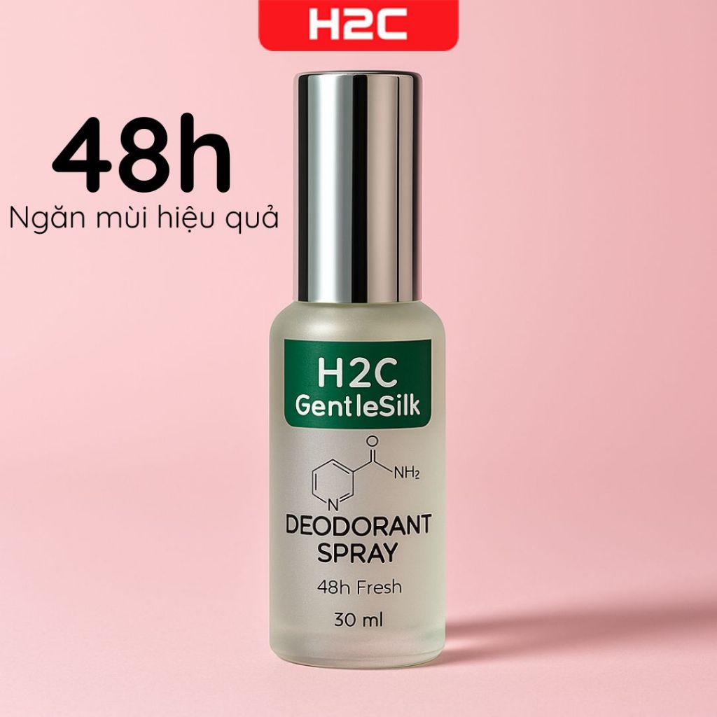 Xịt khử mùi toàn thân, lăn khử mùi H2C Gentlesilk DeoDorant spray ngăn tiết mồ hôi, hạn chế mùi cơ thể 30ml