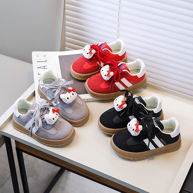 Giày thể thao bé gái hình Hello Kitty dễ thương ngọt ngào, đế mềm chống trượt（size26-36）