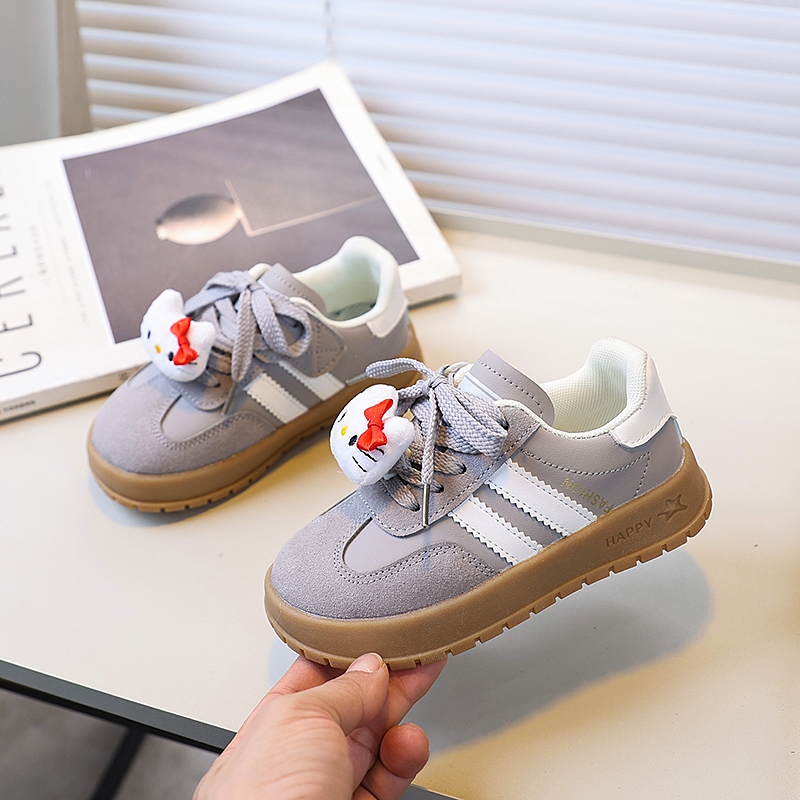 Giày thể thao bé gái hình Hello Kitty dễ thương ngọt ngào, đế mềm chống trượt（size26-36）