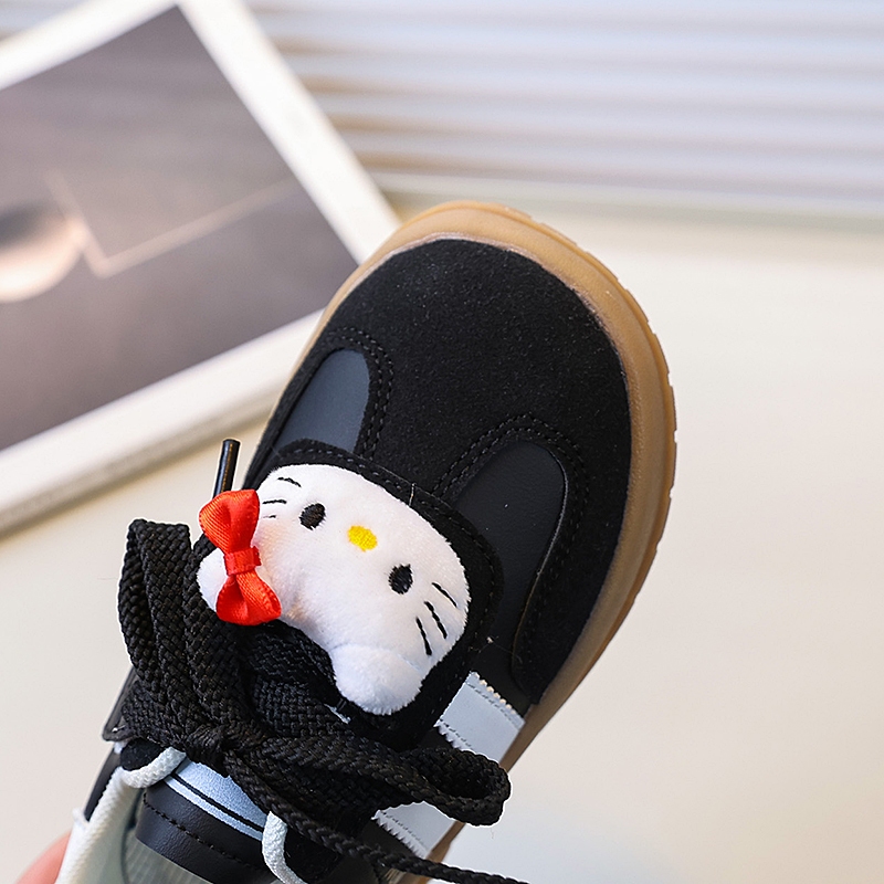Giày thể thao bé gái hình Hello Kitty dễ thương ngọt ngào, đế mềm chống trượt（size26-36）