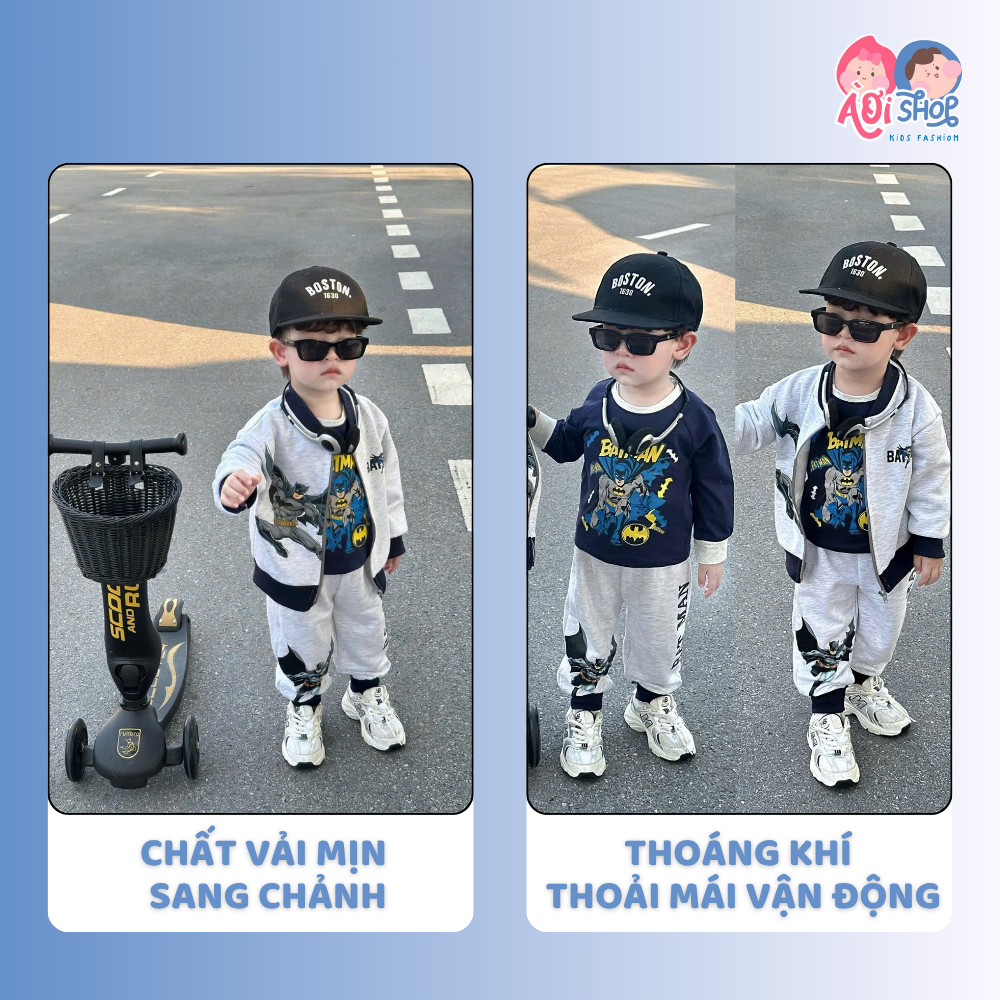 [À ƠI SHOP] G41- set 3ct dài xám batman - a112.03