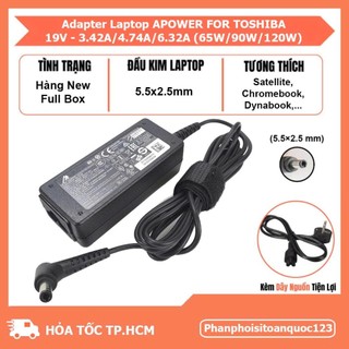 Sạc Laptop APOWER For Toshiba 19V – 3.42A/4.7A/6.3A) (Đầu Kim 5.5mmX2.5mm)  –  Adapter Laptop