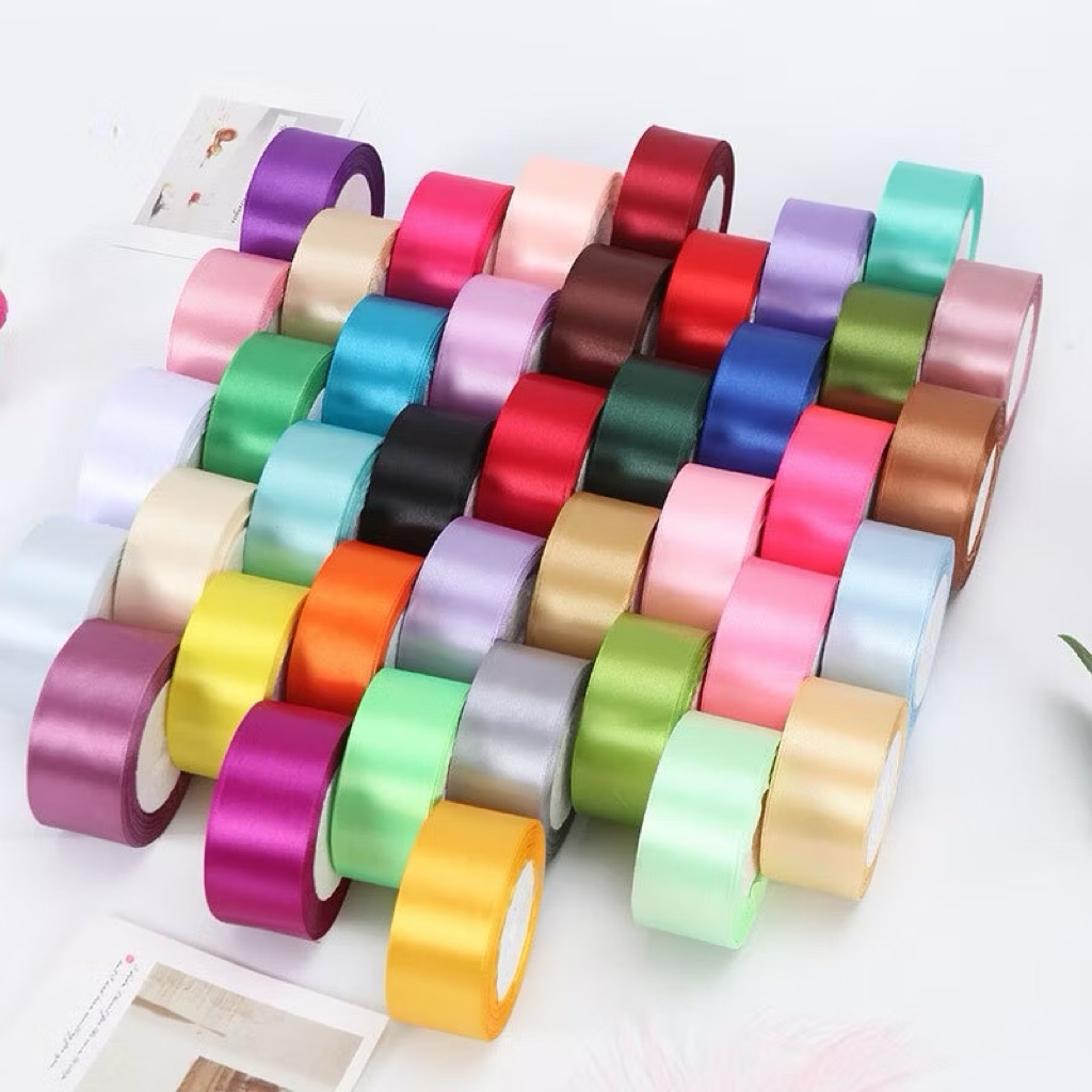 Cuộn Ruy Băng Vải Lụa 4cm Ruy Băng Stain Dài 22m Làm Bông Hoa Trang Trí Bó Hoa Đẹp
