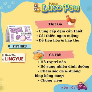 Hạt cho mèo LingYue 1,5kg - Thịt gà,Chim Bồ Câu và Cá Hồi. Hỗ trợ tiêu hóa, tiết niệu, dưỡng lông