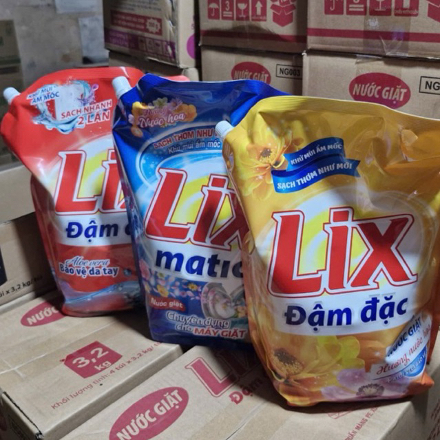 tui 3.2kg Nước giặt Lix Sạch Thơm Hương Ngàn Hoa 3,2kg - Thơm Ngát Suốt Ngày Dài