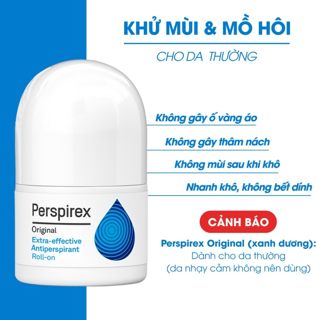 Lăn Khử Mùi Perspirex Original Cho Mọi Loại Da Từ Nhẹ Tới Nặng 20ml