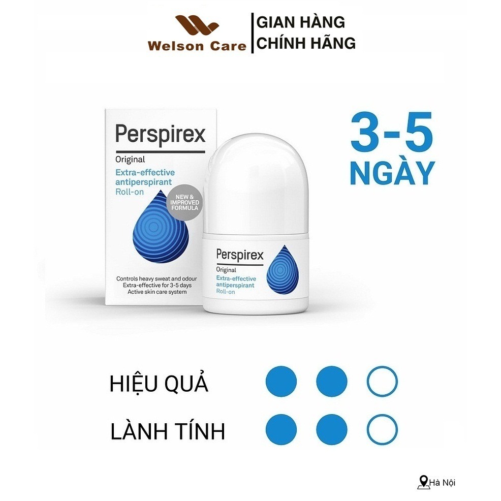Lăn Khử Mùi Perspirex Original Cho Mọi Loại Da Từ Nhẹ Tới Nặng 20ml